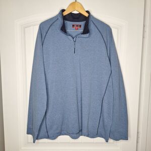 Johnston & Murphy XC4 Quarter Zip Mens XXL Blue Pullover Sweater Preppy Zip